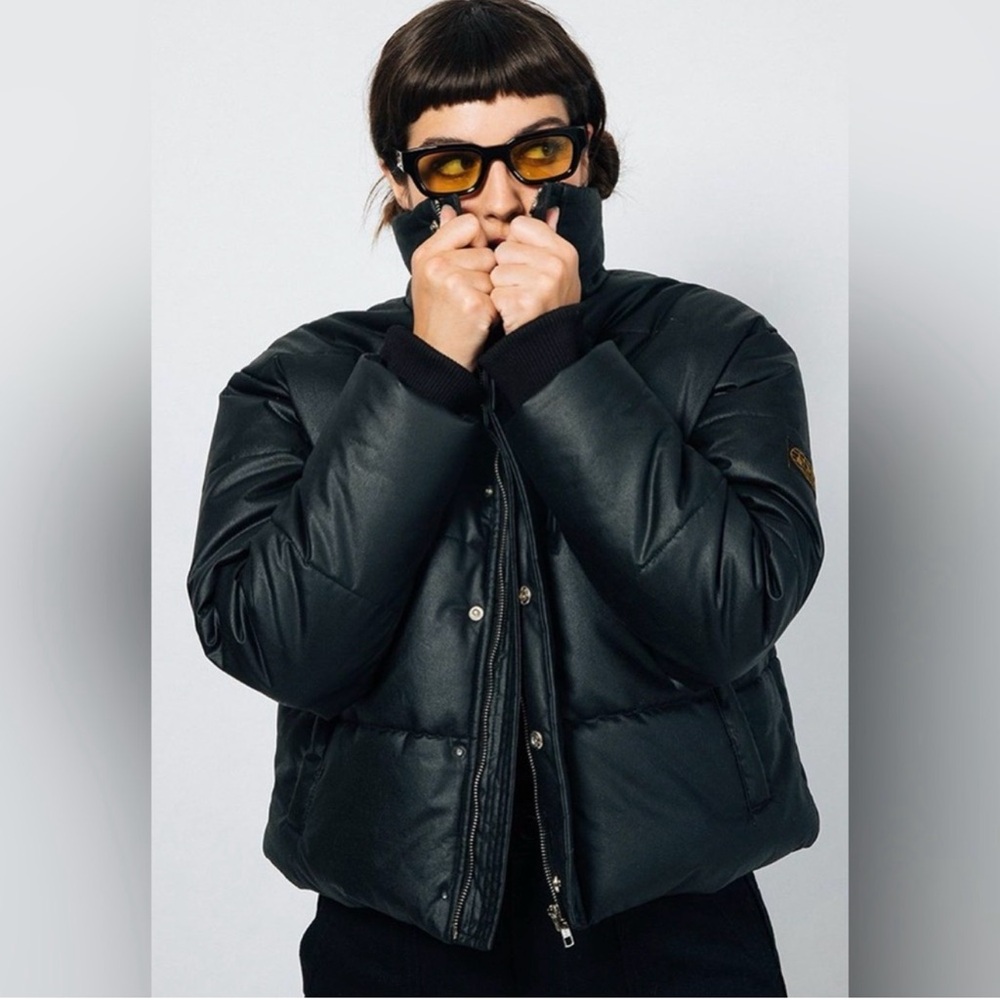 ATWYLD Flux Waxed Black Puffer Jacket Coat